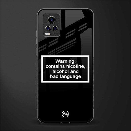 warning sign black edition back phone cover | glass case for vivo v21e 4g