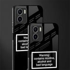 warning sign black edition back phone cover | glass case for vivo y72