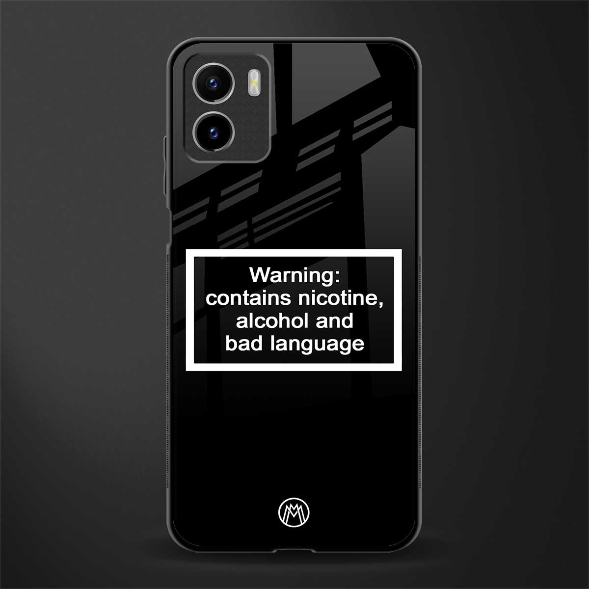 warning sign black edition back phone cover | glass case for vivo y72