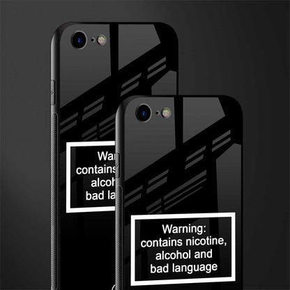 warning sign black edition glass case for iphone 7 image-2