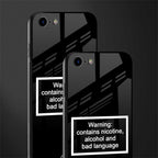 warning sign black edition glass case for iphone se 2020 image-2
