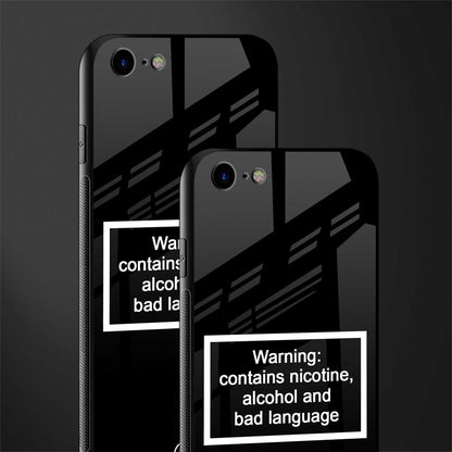warning sign black edition glass case for iphone se 2020 image-2