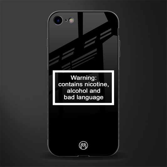 warning sign black edition glass case for iphone 7 image