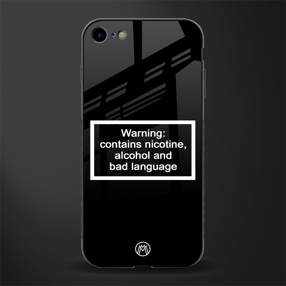 warning sign black edition glass case for iphone se 2020 image