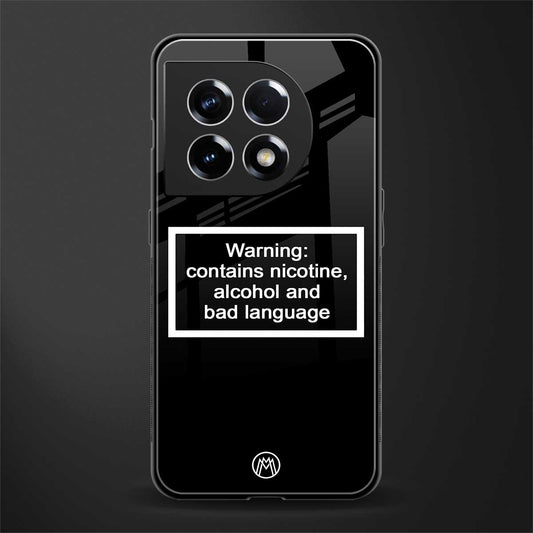 warning sign black edition back phone cover | glass case for oneplus 11
