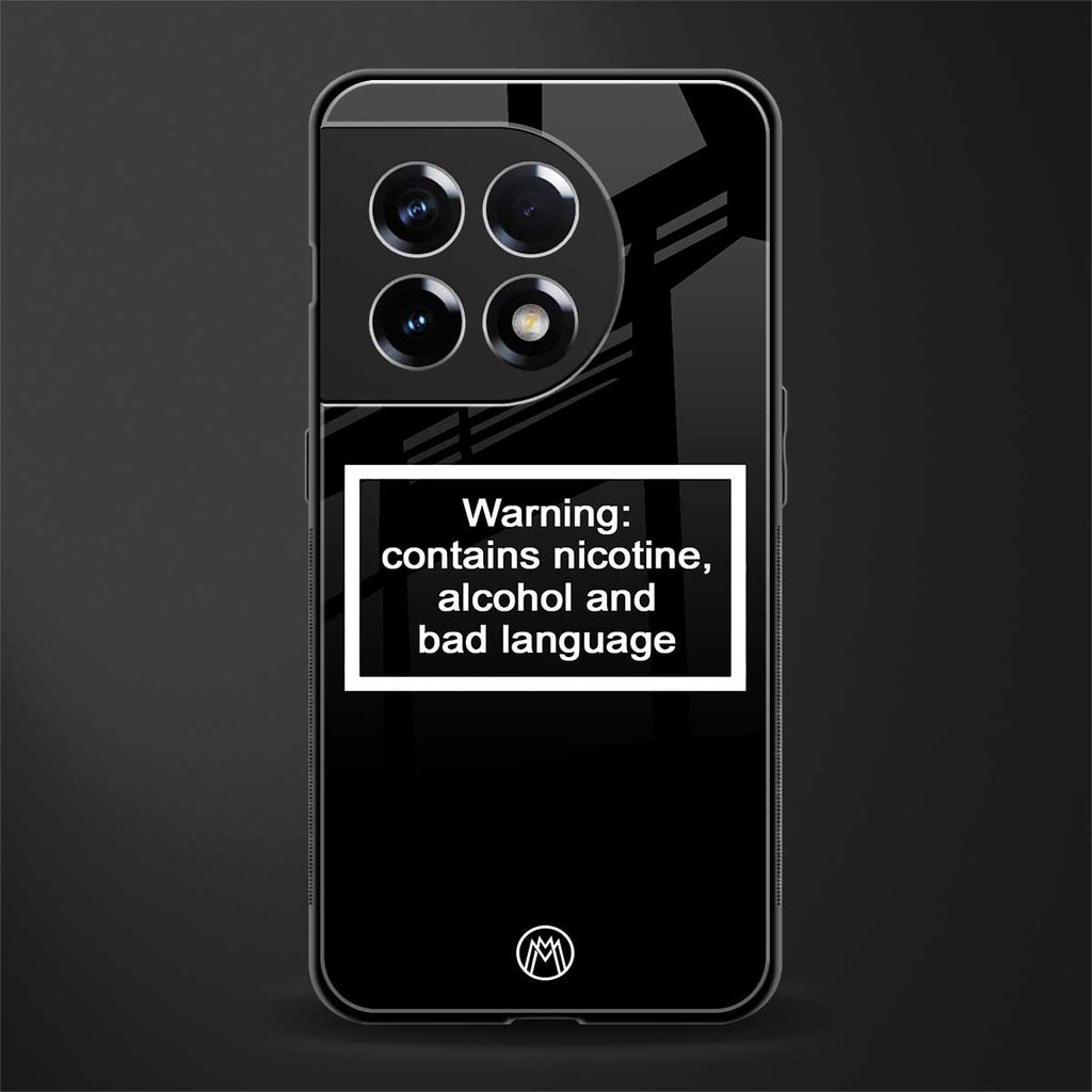 warning sign black edition back phone cover | glass case for oneplus 11r