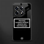 warning sign black edition back phone cover | glass case for oneplus 11r
