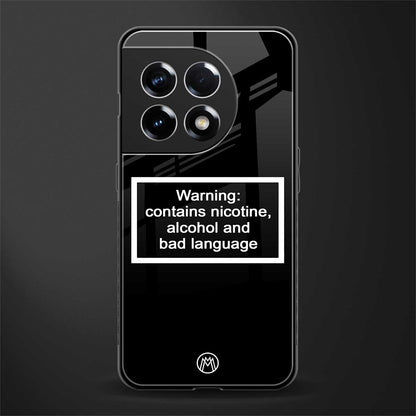 warning sign black edition back phone cover | glass case for oneplus 11r