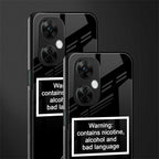 warning sign black edition back phone cover | glass case for oneplus nord ce 3 lite