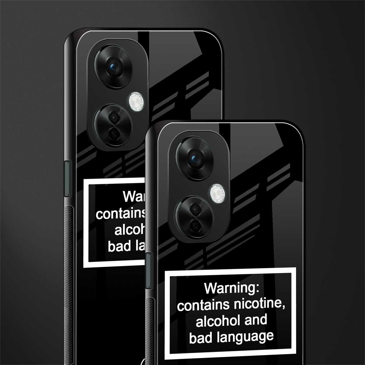 warning sign black edition back phone cover | glass case for oneplus nord ce 3 lite