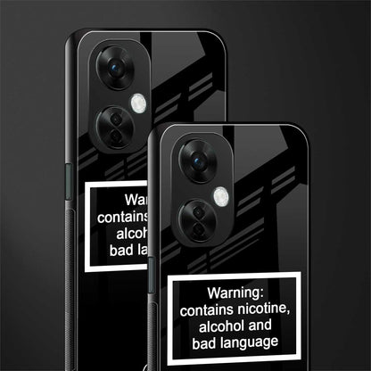 warning sign black edition back phone cover | glass case for oneplus nord ce 3 lite