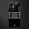 warning sign black edition back phone cover | glass case for oneplus nord ce 3 lite