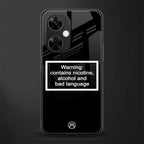 warning sign black edition back phone cover | glass case for oneplus nord ce 3 lite