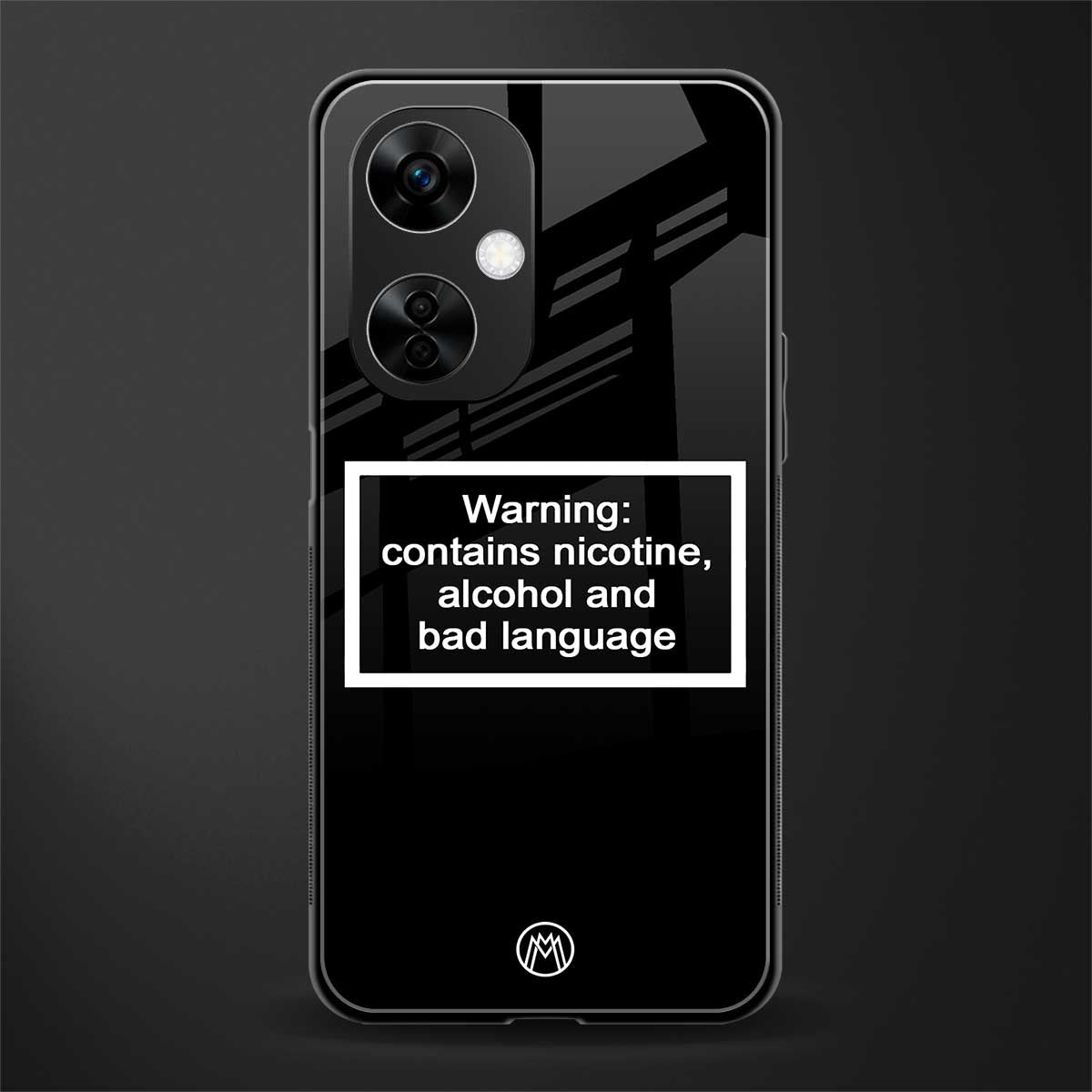 warning sign black edition back phone cover | glass case for oneplus nord ce 3 lite