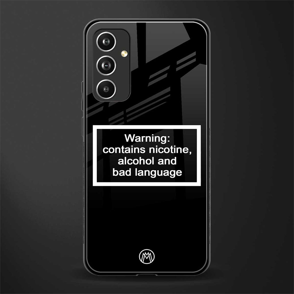 warning sign black edition back phone cover | glass case for samsung galaxy a54 5g