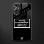 warning sign black edition back phone cover | glass case for samsung galaxy a54 5g