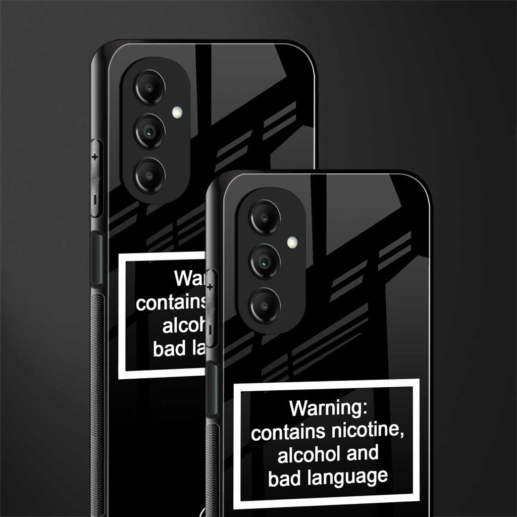 warning sign black edition back phone cover | glass case for samsung galaxy a14 5g
