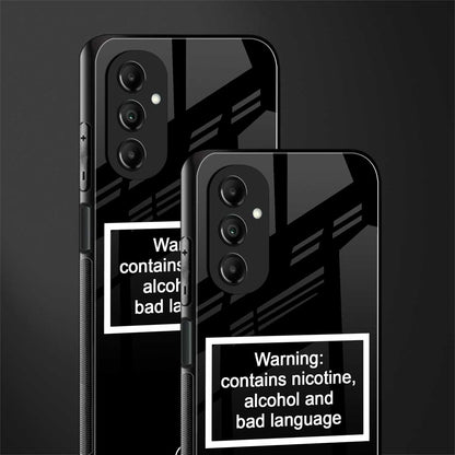 warning sign black edition back phone cover | glass case for samsung galaxy a14 5g