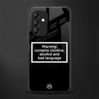warning sign black edition back phone cover | glass case for samsung galaxy a14 5g