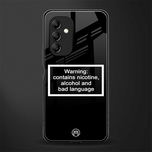 warning sign black edition back phone cover | glass case for samsung galaxy a14 5g