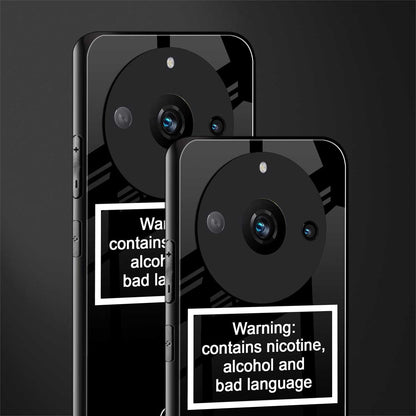 warning sign black edition back phone cover | glass case for realme 11 pro 5g
