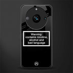 warning sign black edition back phone cover | glass case for realme 11 pro 5g