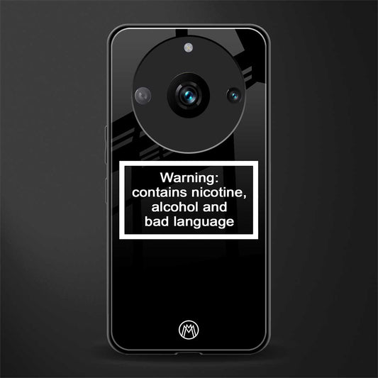 warning sign black edition back phone cover | glass case for realme 11 pro 5g