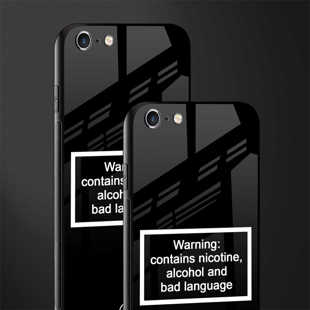 warning sign black edition glass case for iphone 6 plus image-2