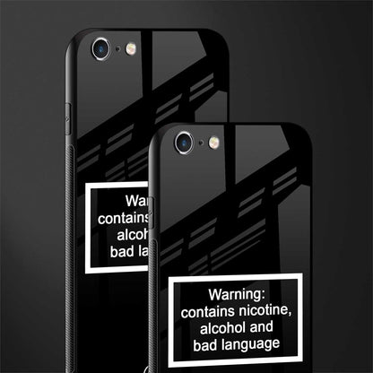 warning sign black edition glass case for iphone 6 image-2