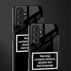 warning sign black edition back phone cover | glass case for samsun galaxy a24 4g