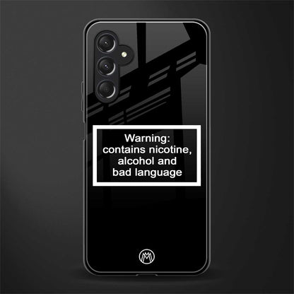 warning sign black edition back phone cover | glass case for samsun galaxy a24 4g