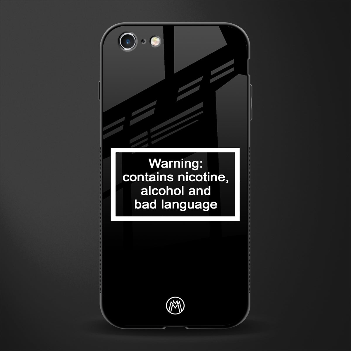 warning sign black edition glass case for iphone 6 image