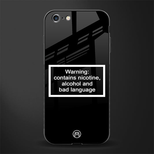warning sign black edition glass case for iphone 6 image