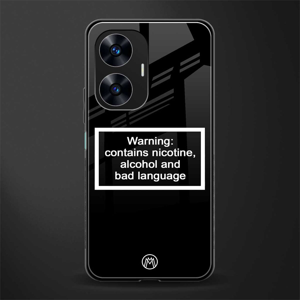 warning sign black edition back phone cover | glass case for realme c55