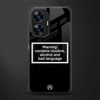 warning sign black edition back phone cover | glass case for realme c55