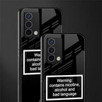 warning sign black edition back phone cover | glass case for oppo a74 4g