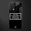 warning sign black edition back phone cover | glass case for oppo a74 4g