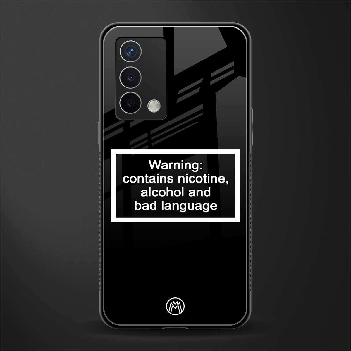 warning sign black edition back phone cover | glass case for oppo a74 4g