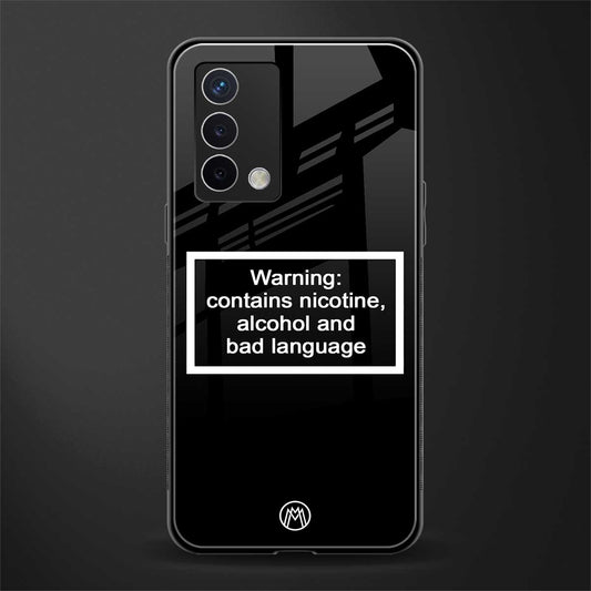warning sign black edition back phone cover | glass case for oppo a74 4g