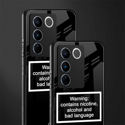 warning sign black edition back phone cover | glass case for vivo v27 pro 5g