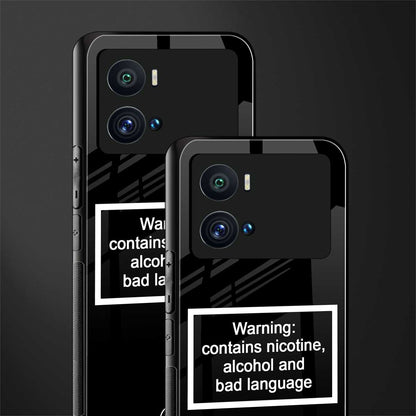 warning sign black edition back phone cover | glass case for iQOO 9 Pro
