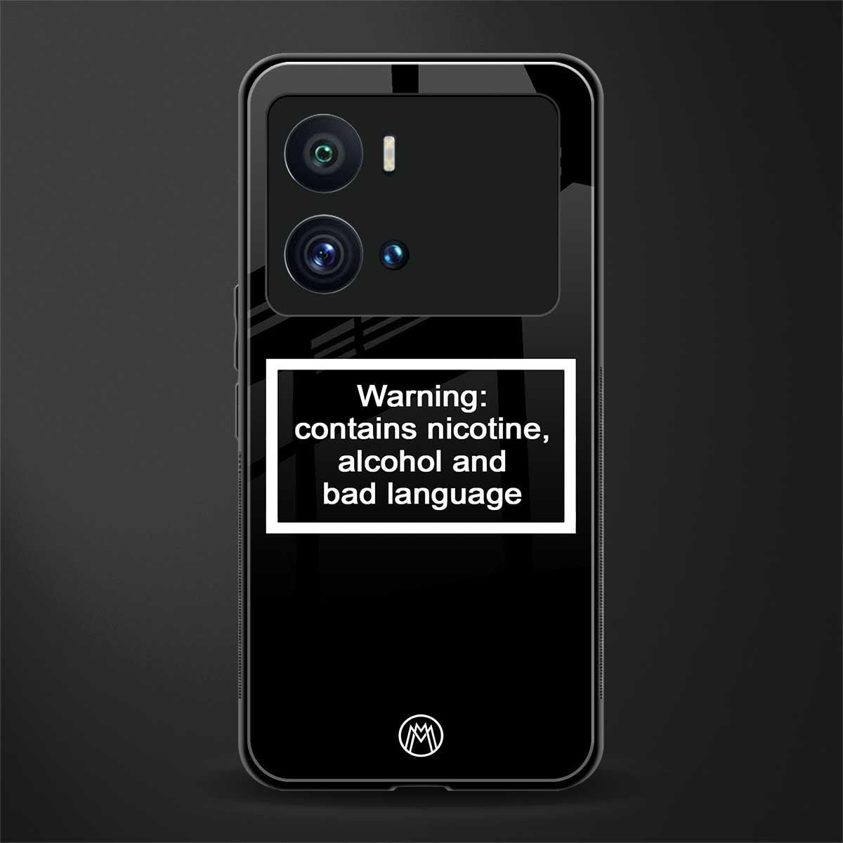 warning sign black edition back phone cover | glass case for iQOO 9 Pro