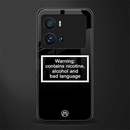 warning sign black edition back phone cover | glass case for iQOO 9 Pro