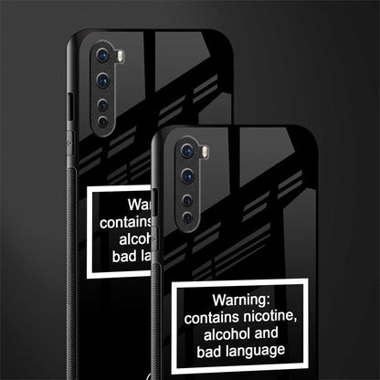 warning sign black edition glass case for oneplus nord ac2001 image-2