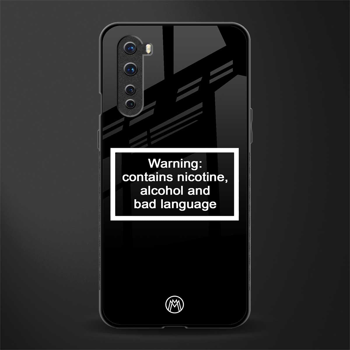 warning sign black edition glass case for oneplus nord ac2001 image