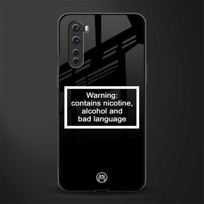 warning sign black edition glass case for oneplus nord ac2001 image