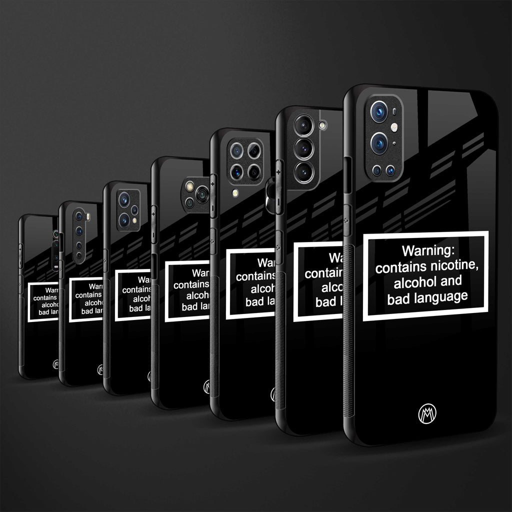 warning sign black edition glass case for realme c35 image-3