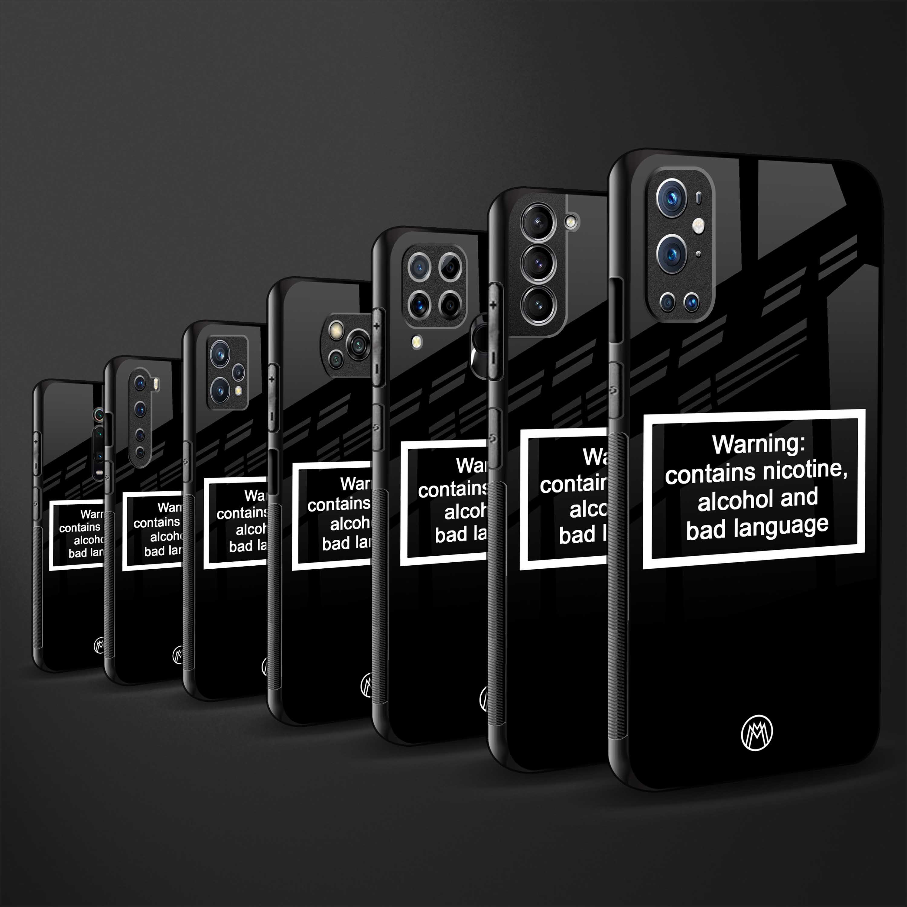 warning sign black edition glass case for realme c35 image-3