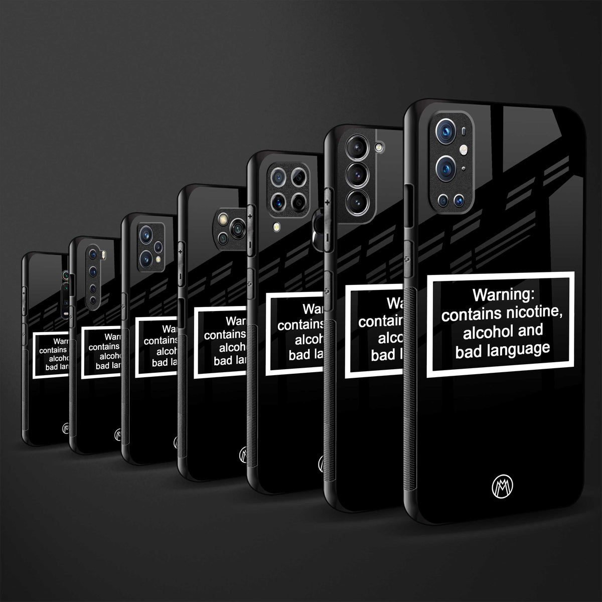 warning sign black edition glass case for poco c31 image-3