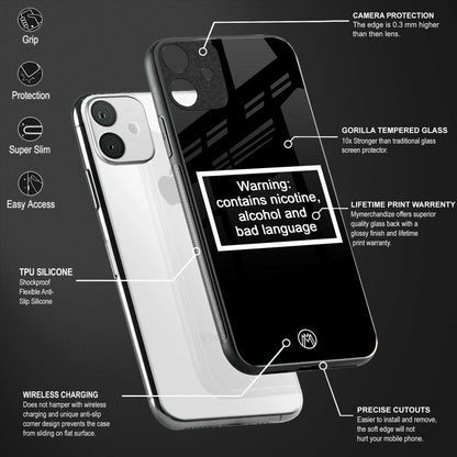 warning sign black edition glass case for oppo f19 pro plus image-4